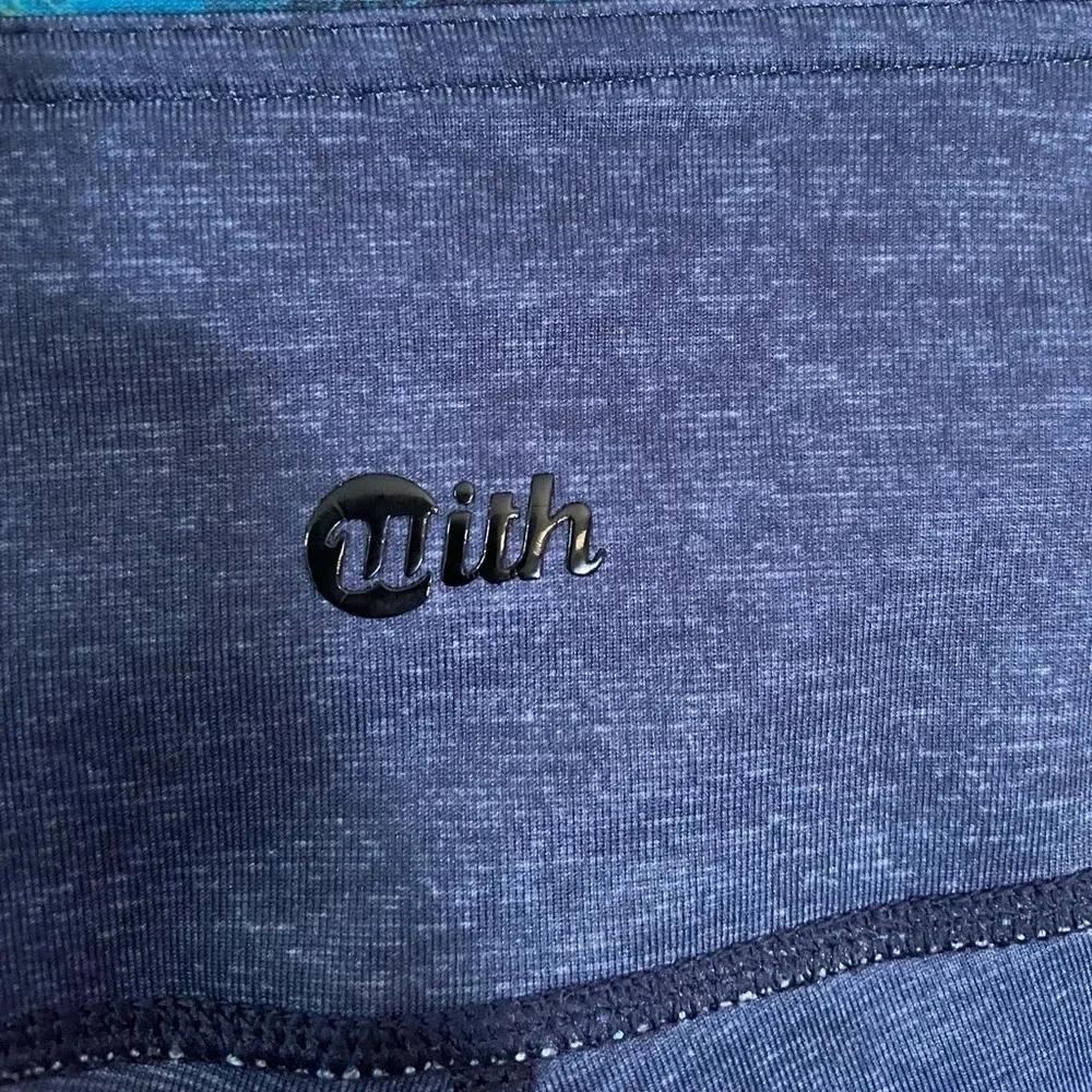 WITH Wear It To Heart Reversible Print Leggings Size Small Navy/Jungle Print EUC